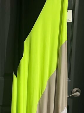 Calvin Klein Neon Lime Multi Colored Dress.